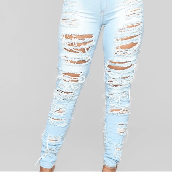 Distressed jeans light blue wash - Picture 8 of 12